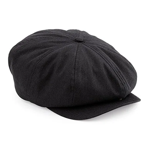 Cappello da uomo stile retrò nero Baker Boy Newsboy Gatsby Country Flat Cap (S/M)