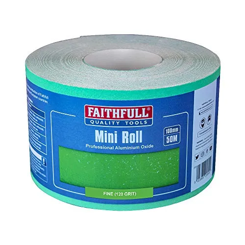 Faithfull - Rotolo di carta abrasiva, ossido di alluminio Green 100 mm x 50m 120G - FAIAR100120G