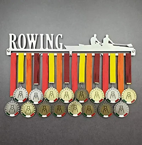 Rowing - Medagliere da Parete - Porta medaglie Canottaggio, Regata - Sport Medal Hanger - Display Rack (750 mm x 115 mm x 3 mm)