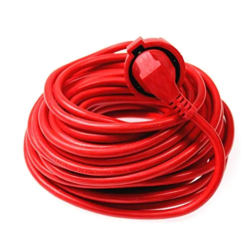 as - Schwabe 51153 - Prolunga in PVC, lunghezza 15 m, H05VV-F 3G1,5, IP20, da interni, colore: Rosso