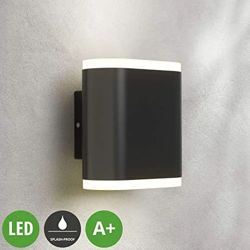 Applique LED da esterni 'Maurus' (Moderno) colore Grigio, in Acciaio Inox (2 luci, A+, lampadina inclusa) di Lampenwelt | applique da esterni LED applique, lampada LED da esterni, applique outdoor per