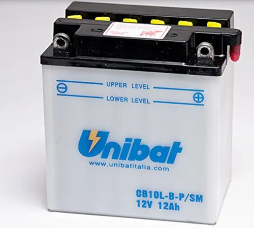 BATTERIA MOTO UNIBAT 11AH 12V CB10L-B-PSM CB10LBPSM VESPA BEVERLY SCOOTER