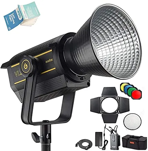 Godox VL150 Luce a led ,5600K Bilanciato CRI 96 TCLI 95 Bowens Mount luce continua con telecomando Contorller, borsa per il trasporto per neonati,illuminazione da studio