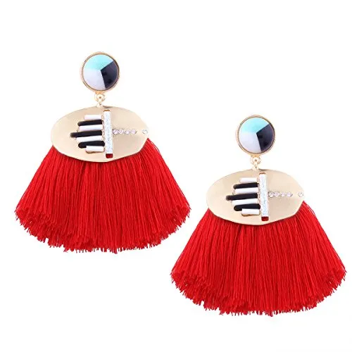 Moda creativa New Bohemian Fringe Earrings, 4# RED