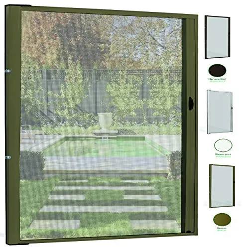 Zanzariera Porta Finestra Scorrevole 150x250 Kit Zanzariera Avvolgibile Laterale Riducibile In Alluminio Verniciato Fai Da Te Istruzioni e Accessori Inclusi Bianco, Marrone, Bronzo (150x250, Bronzo