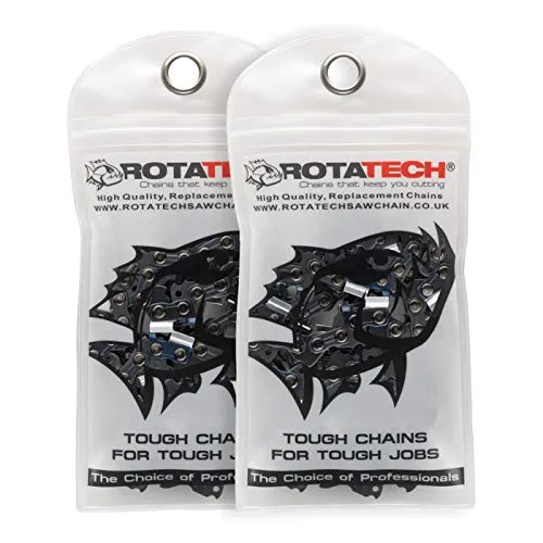 x2 (Due) Rotatech catene per motosega 3/8" 1.3mm 52 maglie 35cm compatibile con Oregon Bosch Dollmar Hitachi Echo Einhell Makita Husqvarna e altri