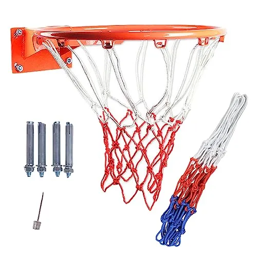 EEYZD Canestro Basket all'Aperto, con Assorbimento degli Urti Molla Canestro Basket per Garage Parete, Canestro Basket Ricambio Solido Ispessito per Adulti o Bambini,Arancia,adults