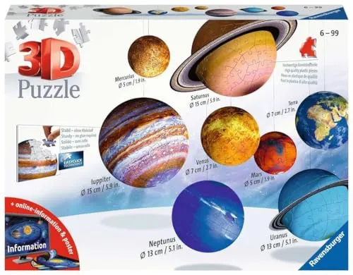 Ravensburger - Puzzle 3D, Il Sistema Planetario, per Adulti e Bambini 10+ Anni, Idea Regalo, 540 Pezzi