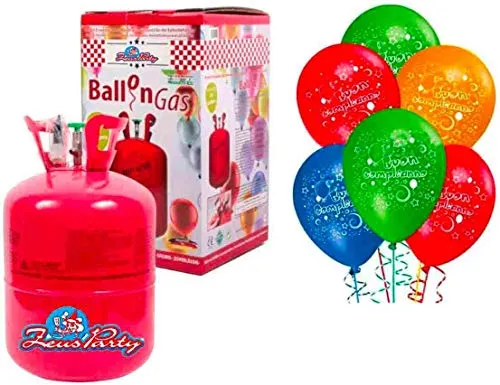 Bombola gas elio per 50 palloncini + 50 palloncini buon compleanno OMAGGIO