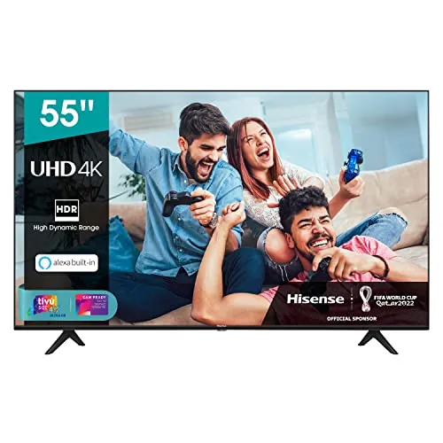 Hisense 55AE7000F - Smart TV LED Ultra HD 4K, HDR 10+, Dolby DTS, con Alexa integrata, Tuner DVB-T2/S2 HEVC Main10, Nero, 55"/139 cm [Esclusiva Amazon - 2020]