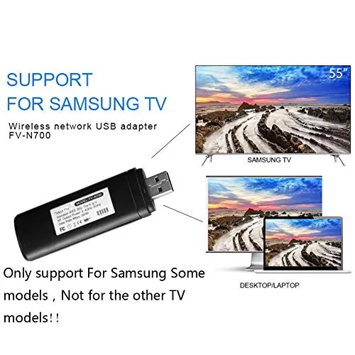 Bluesees - Adattatore wireless USB TV, 802.11a/b/g/n2.4GHz -5GHz 300M rete wireless USB WLAN per Samsung Smart TV WIS12ABGNX WIS09ABGN
