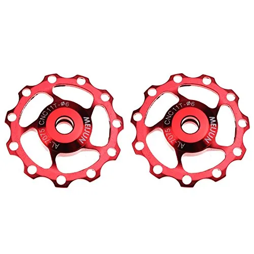 FOMTOR 11T Jockey Wheel 2 Pack Red alluminio guida ruota posteriore bicicletta cambio puleggia per Shimano Sram