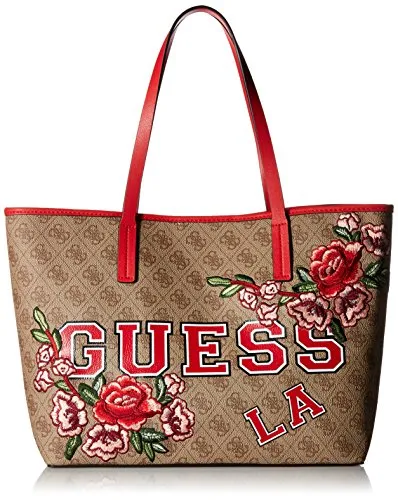 Guess Vikky, Borsa Tote Donna, Multicolore (Logo Floral), 32.5x27x15 cm (W x H x L)