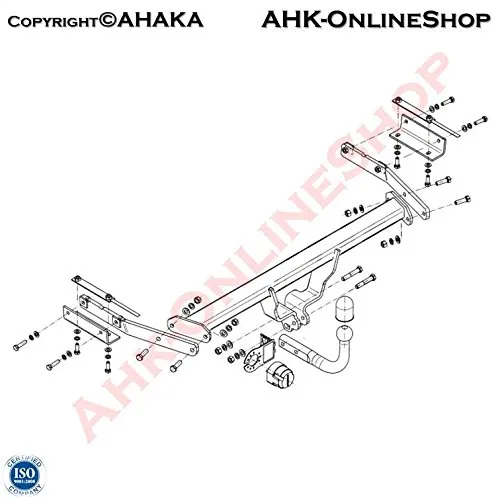 AHAKA STN-020 - Gancio di traino rigido con testa a sfera avvitata