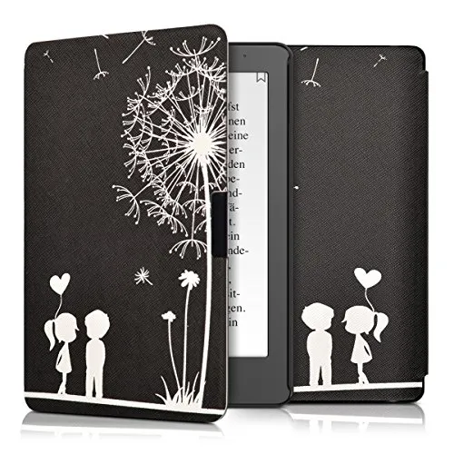 kwmobile Custodia eReader Compatibile con Kobo Aura Edition 2 Cover - eBook Reader Flip Case - bianco/nero - Amore