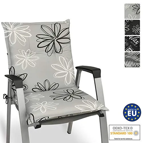 Beautissu Cuscino per sedie da Giardino Floral 100x50x6cm - Extra Comfort - Colori Resistente ai Raggi UV