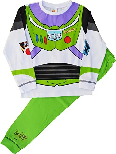 Buzz Lightyear Pigiama Novità Vestirsi Toy Story Set Pigiama - Bianco, Verde, 4-5 Years