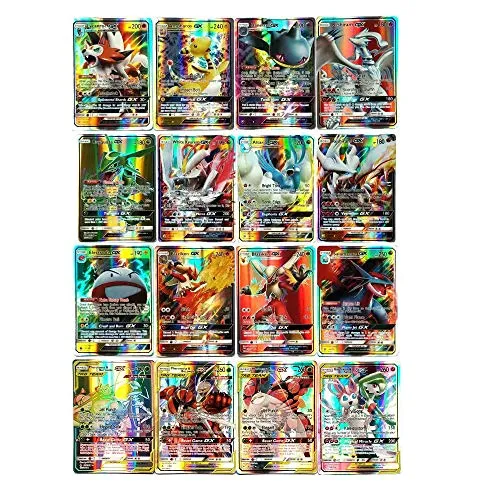 Cortneyrs Pokemon Card, Pokemon Flash Card, Pokemon Card, Carta per Bambini, 60 Carte GX Complete, 60 Carte Mega Complete (GX60)