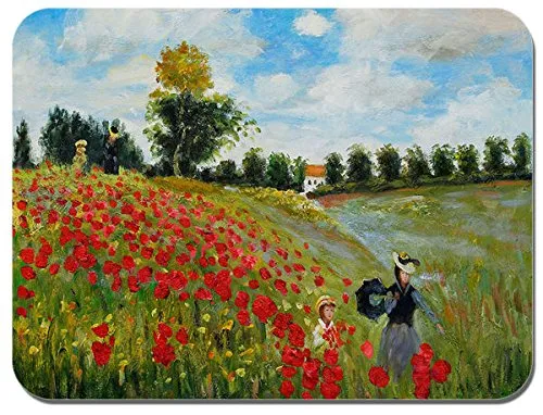 Campo di papaveri Claude Monet in Argenteuil tappetino per il Mouse. Stampa Mouse Pad