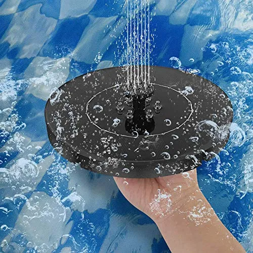 Solare Pompe Laghetto Acqua, 2.4W Pompa Solare per Laghetto con Luci Fontana Solare Notturna Impermeabile Galleggianti, Fontana Solare con Batteria per Stagno, Giardini, Bagno per Uccelli