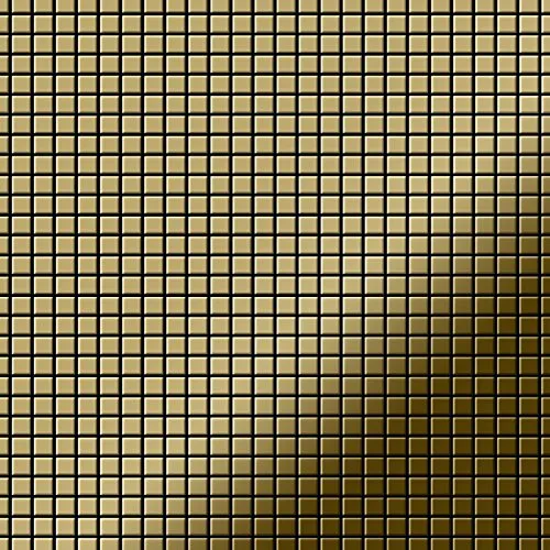 Mosaico metallo solido Titanio specchiato Gold oro spesso 1,6 mm ALLOY Glomesh-Ti-GM