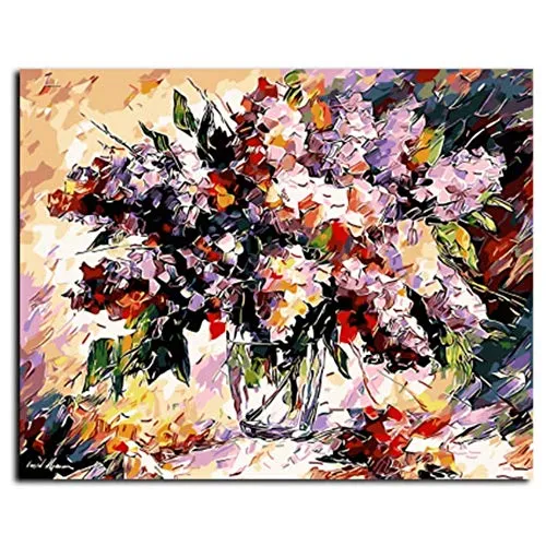 Waofe Immagini Incorniciate Dipingendo Con I Numeri Fiore Rosa Lavoro Manuale Tela Pittura A Olio Home Decor Per Soggiorno  Finj-125842-Senza Cornice