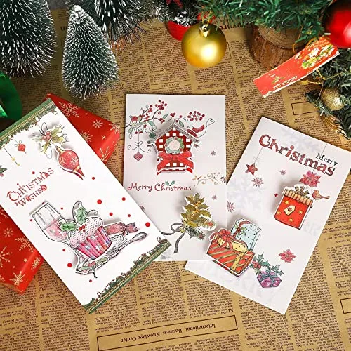 Cartoline di Natale,16 Pcs Biglietto Auguri Natale Pop Up Biglietti di Auguri Biglietti di Buon Natale Biglietti di Natale Con Busta Divertenti Cartoline di Natale per il Regalo Capodanno Crafts