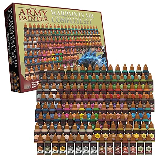 The Army Painter Warpaints Air Complete Set, 126 Colori Aerografo Per Modellismo 18ml, Compresi 18 Metallici E 6 Fluo. Un Set Di Colori Acrilici Per Aerografo Adatto A Warhammer 40k E Miniature Dnd