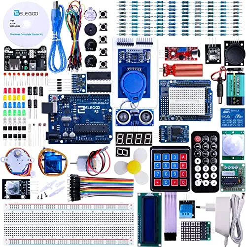 ELEGOO Scheda Starter Ultimate Kit Piu Completo per Progetto Principianti con Tutorial in Italiano Learning Kit di Apprendimento (63 Articoli) Compatibile con Arduino