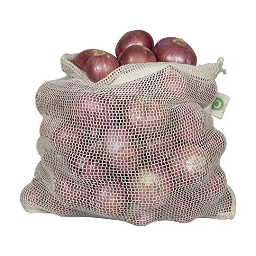 Sacchetti riutilizzabili a rete in 100% cotone biologico, riutilizzabili, ecologici, biodegradabili e lavabili per frutta, verdura e prodotti 6 X Large Infradito colorati estivi, con finte perline