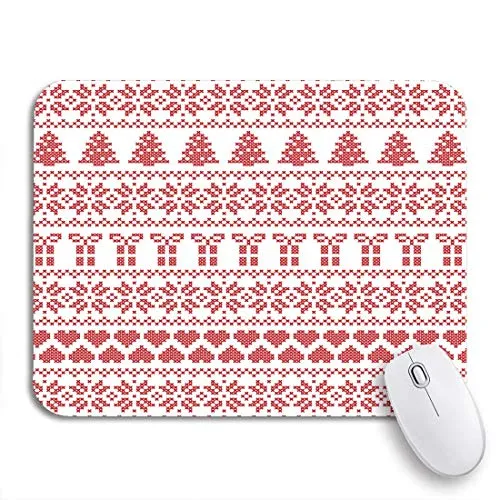 PONIKUCY Tappetino per Il Mouse，Maglione scandinavo Nordico Invernale con Motivo a Maglia con Stella Inclusa，Presa ottimale Compatibile con Tutti i Tipi di Mouse