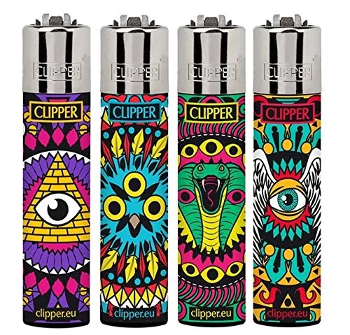 Clipper – Set di 4 accendini – Eye Mandalas (Modello Grande)