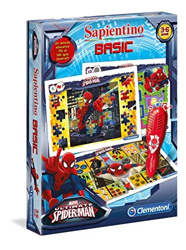 Clementoni - 13217 - Sapientino Penna Basic - Spiderman Ultimate - gioco quiz con penna interattiva, gioco educativo 3 anni, elettronico parlante - Made in Italy, batterie incluse