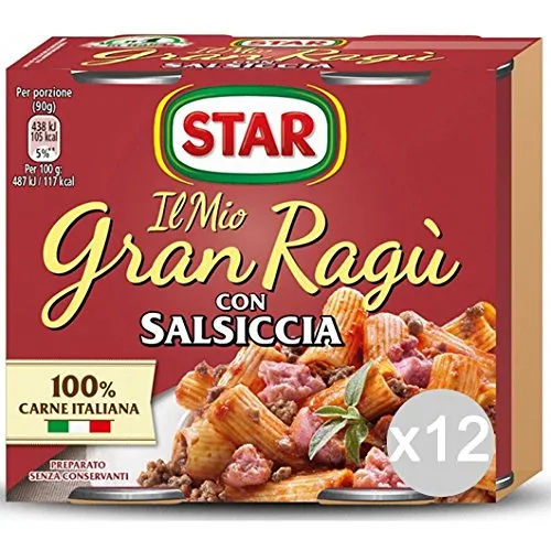 Star Set 12 Sugo Gran Ragu 180X2 Salsiccia Condimento per Pasta