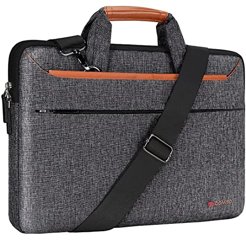 DOMISO 17.3 Pollici Borsa a Tracolla per Laptop Impermeabile Cartella Borsa Porta PC con Manico per 17.3" Lenovo IdeaPad 300 320/HP Envy Pavilion 17 ProBook 470 /dell Inspiron 17 Precision 17,Marrone