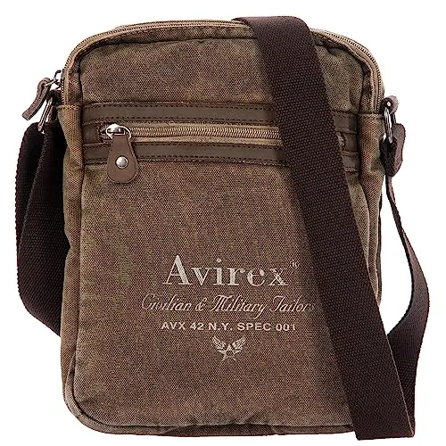 Avirex Collezione 140506, Borsello Tracolla Grande, Cross-body Bag Large, Borsa Uomo, Colore Verde Kaki