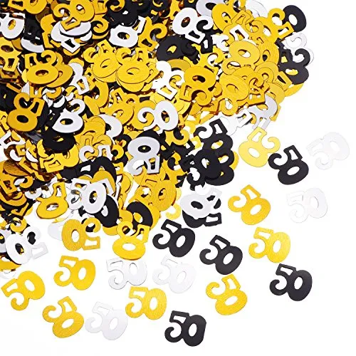 Outus 50 Confetti 50 ° Compleanno Anniversario Decorazione coriandoli, 50 g / 1,7 Once