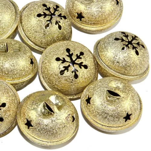Kleenes TH, 10 campanelle di Natale, con un diametro di 35 mm, Color oro, 35 mm