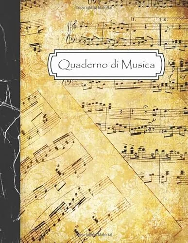 Quaderno di Musica: 12 Pentagrammi - Formato Grande -108 Pagine