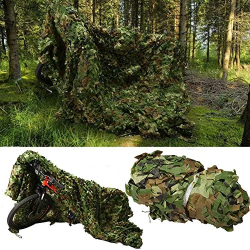 Rete Mimetica, Oxford-Rete Mimetica, Militare Camouflage Net, Rotolo di Reticolato da Camuffamento Copertura per Caccia, in Tessuto Oxford Impermeabile, 1.5 x 5 m