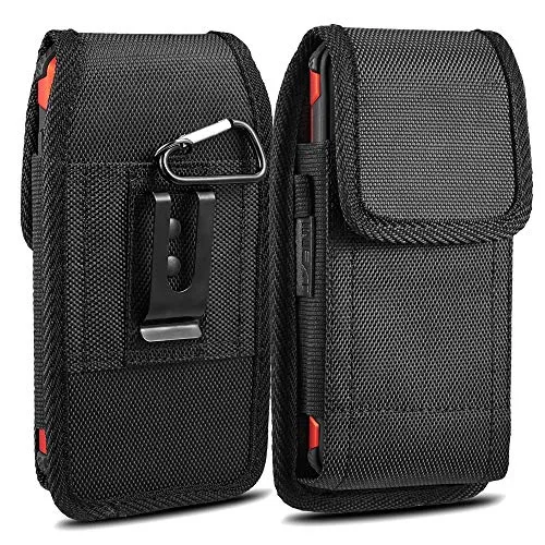 iNNEXT Funda con clip cinturón para iPhone 7 Plus / 8 Plus teléfono vertical / horizontal Oxford, negra