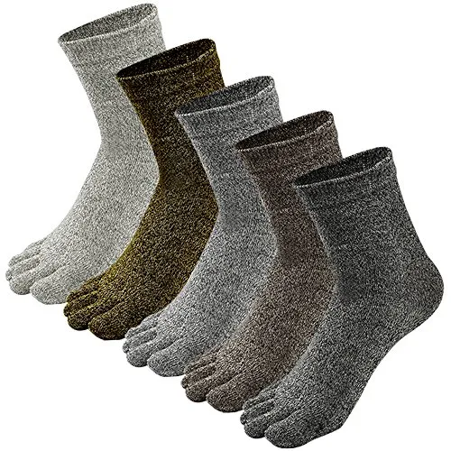 Soumit 5 Paia Calzini con Dita Separate per Uomo (EU 38-42), Calzino Sudore-assorbente con Separa Cinque Dita, Calze Antiodore Traspirante di Pura Cotone, Casuale Colore