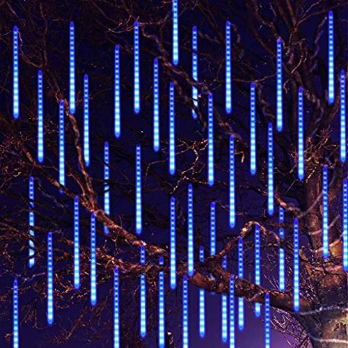 LY-light string Luce A Cascata per Ghiaccioli Commerciale - Toppa A Doppia Faccia Blu A LED Fata Impermeabile per Esterni; Adatta per La Festa di Natale Festa in Giardino di Halloween (30 Cm)