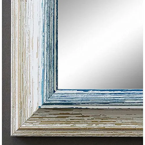 Artecentro Cornice per Quadri Tele - Shabby Chic Bianco-Colore in Legno Varie Misure Offerta (Bianco/Blu, 30x40)