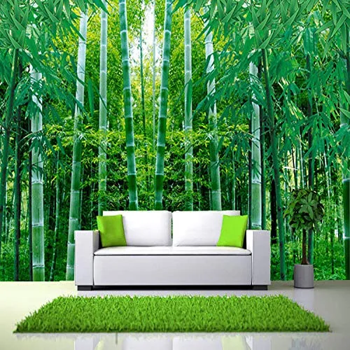 Fotomurali da parete 3D foresta di bambù natura paesaggio grandi murali soggiorno divano camera da letto pittura murale decorazioni per la casa,400X280CM(WxH)