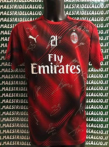 MAESTRI DEL CALCIO Maglia Allenamento Prematch Rossa “Ibrahimovic 21” Autografata A.C. Milan 2019/2020