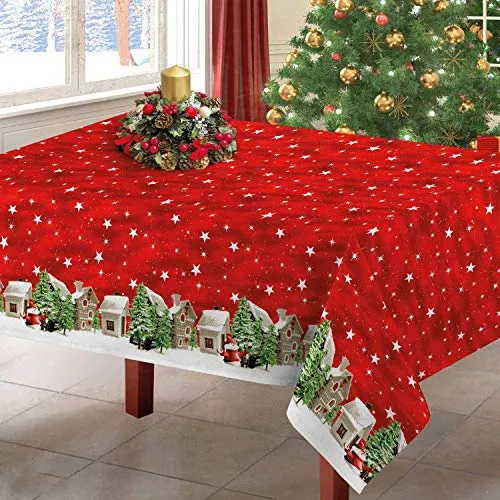 Centesimo Web Shop TOVAGLIA Natalizia in 3 Misure Invernale Inverno Neve Natale Rossa Stelle - Rosso - 140x180 cm