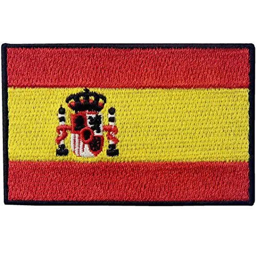 Bandiera della Spagna Spagnolo Emblema Nazionale Termoadesiva Cucibile Ricamata Toppa