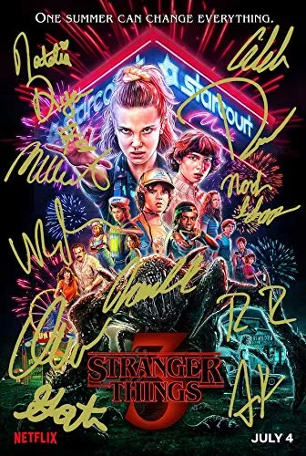 Poster di Stranger Things Stagione 3, autografato in PP da 11 Cast Eleven Autograph Print Collectible