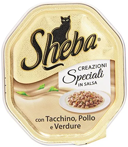 Sheba - Alimento Completo Per Gatti Adulti, Con Tacchino, Pollo E Verdure - 85 G